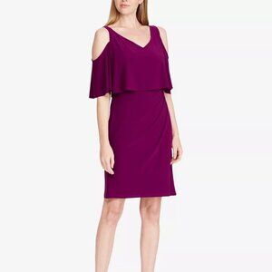 American Living Purple Cold Shoulder Dress